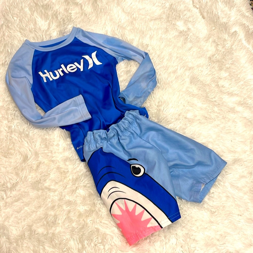 Hurley swim trunks and top